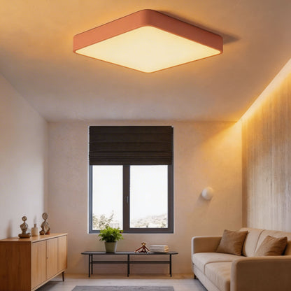 Square Sealed LED Flush Mount Ceiling Light Dimmable Remote 5 Colours