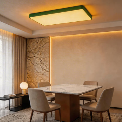 Square Sealed LED Flush Mount Ceiling Light Dimmable Remote 5 Colours