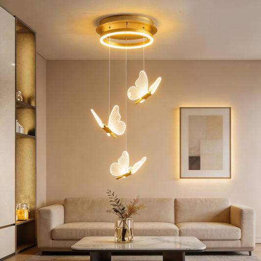 Metal & Acrylic Flush Mount Ceiling Light Adjustable LED Staircase