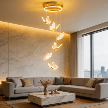Metal & Acrylic Flush Mount Ceiling Light Adjustable LED Staircase