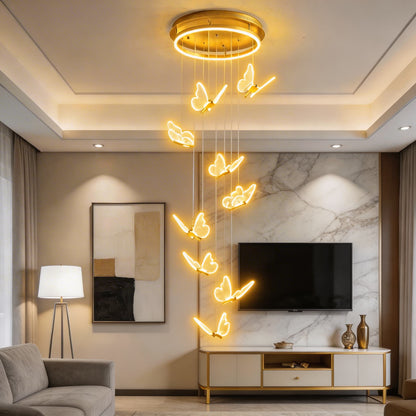 Metal & Acrylic Flush Mount Ceiling Light Adjustable LED Staircase