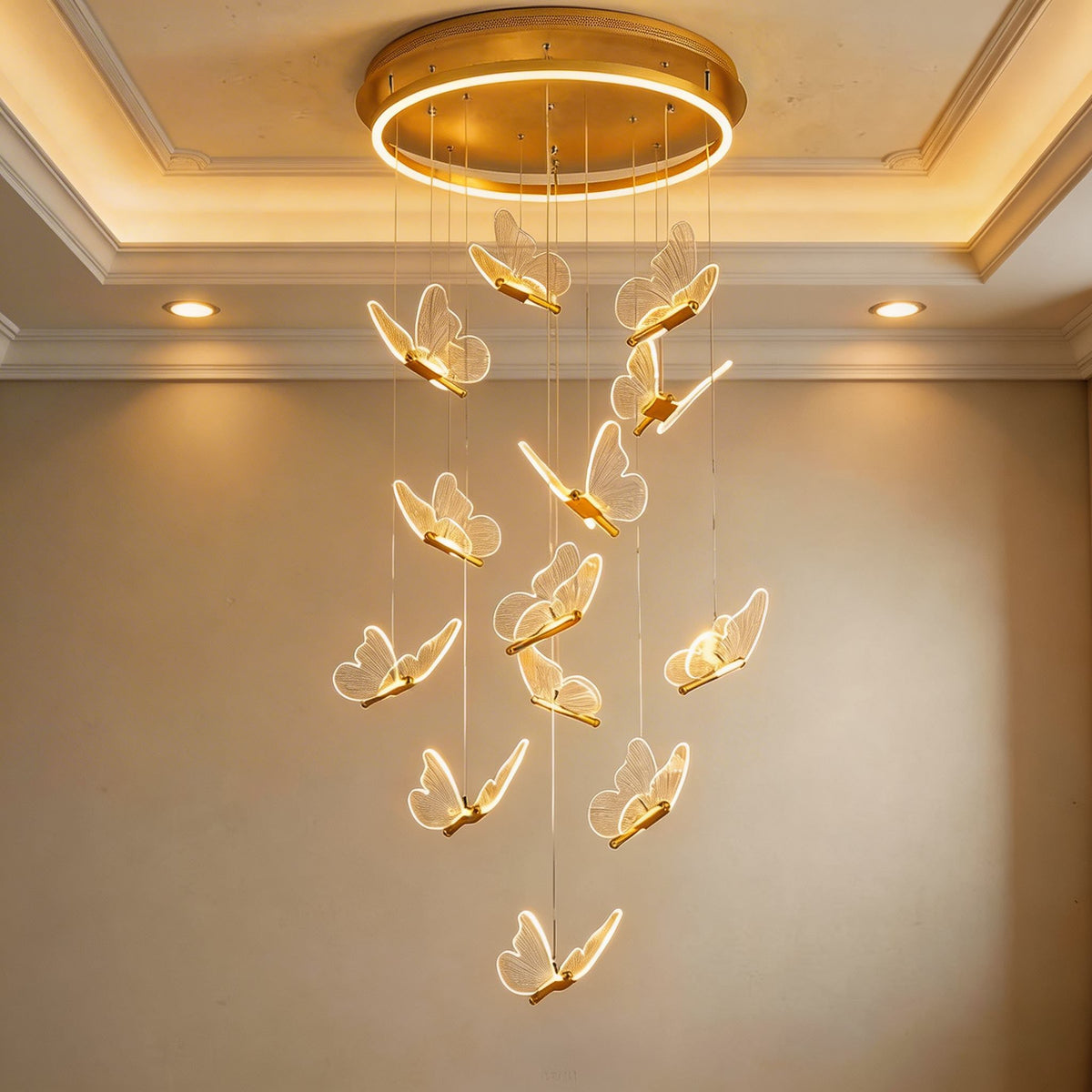 Metal & Acrylic Flush Mount Ceiling Light Adjustable LED Staircase