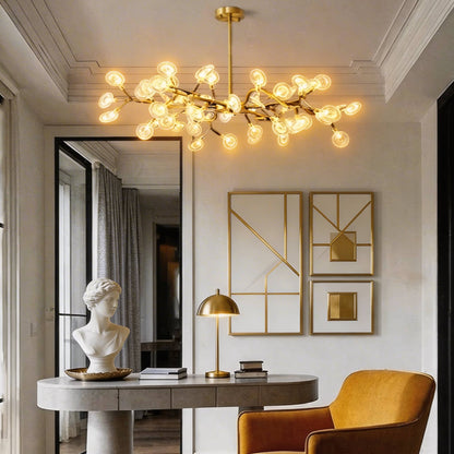 Metal Cluster Pendant Light 27-Light LED Adjustable Hanging