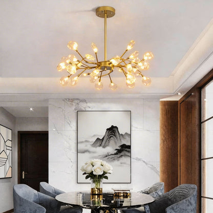 Metal Cluster Pendant Light 27-Light LED Adjustable Hanging