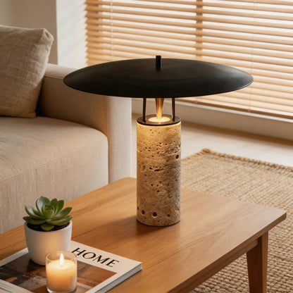 Nordic Postmodern Travertine Table Lamp Stylish Bedroom and Bedside Lamps Artistic Lighting