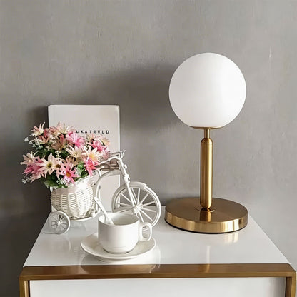 Nordic Modern Table Lamp LED Glass Ball Bedside Light E26 for Bedroom Decor Creative Desk