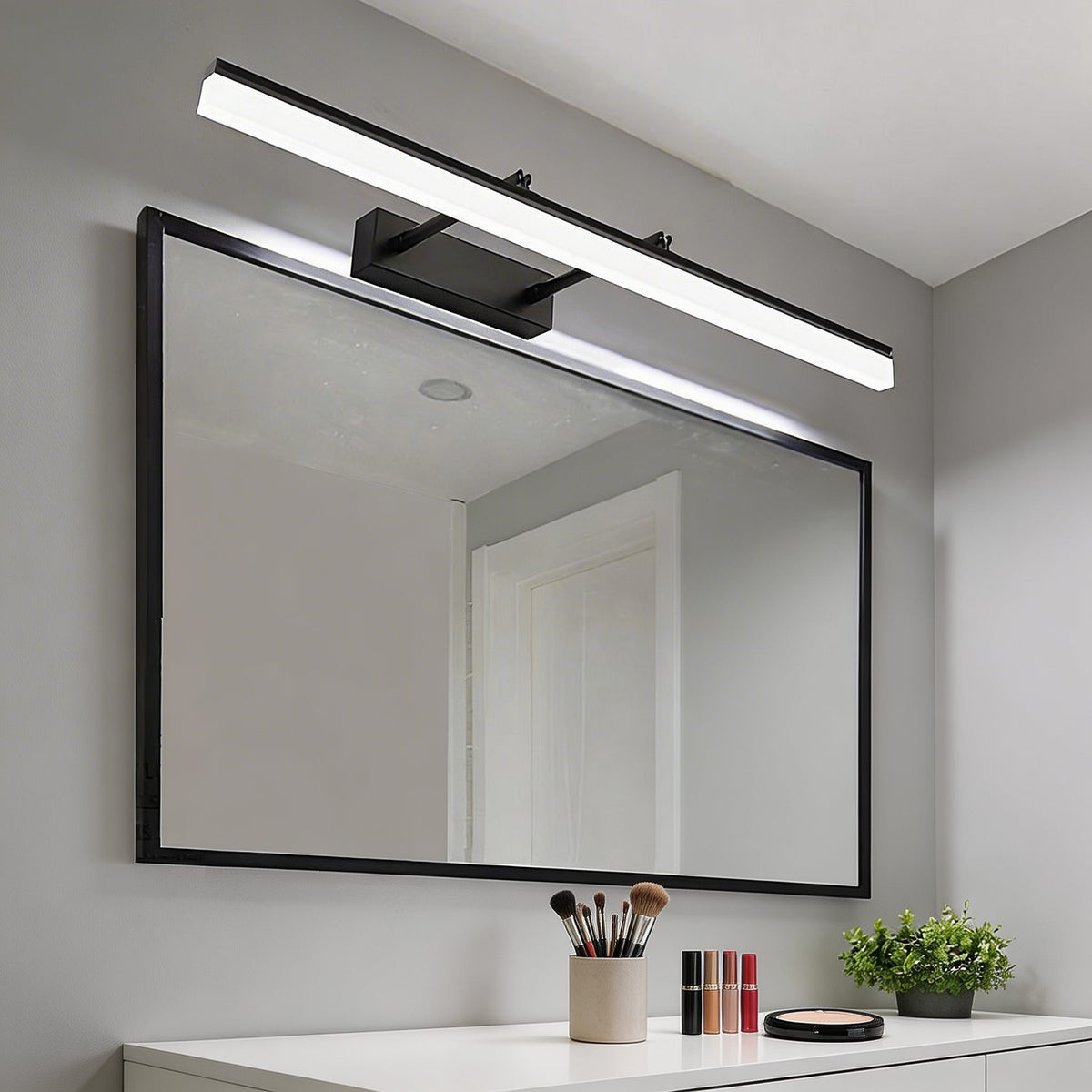 Extendable Dual-Rod LED Vanity Light Bar Stainless Steel 41–80cm 3-Colour