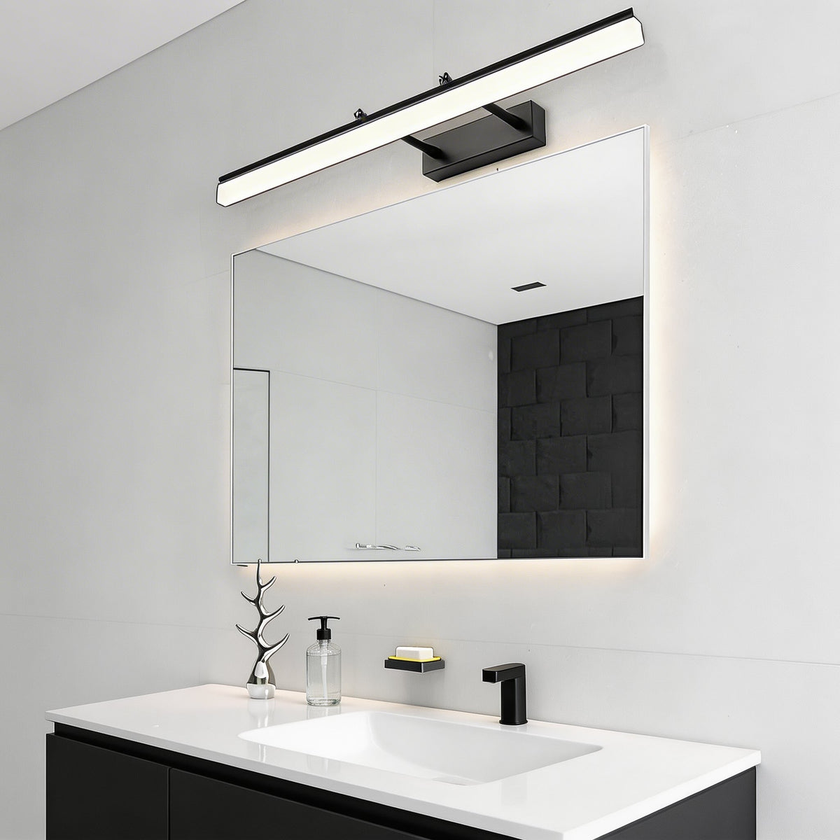 Extendable Dual-Rod LED Vanity Light Bar Stainless Steel 41–80cm 3-Colour