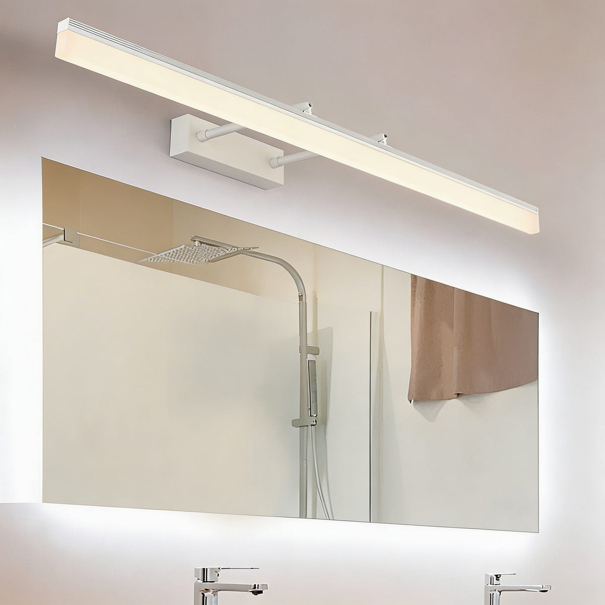 Extendable Dual-Rod LED Vanity Light Bar Stainless Steel 41–80cm 3-Colour