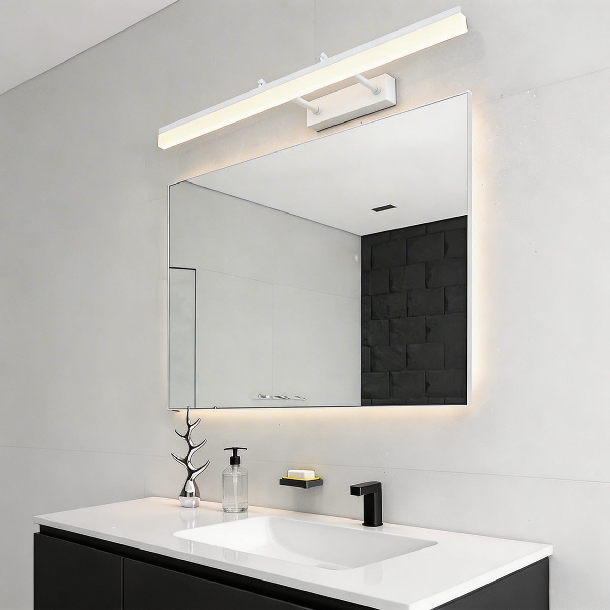 Extendable Dual-Rod LED Vanity Light Bar Stainless Steel 41–80cm 3-Colour