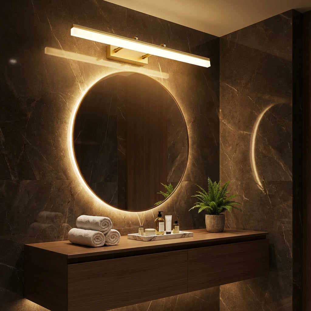 Extendable Dual-Rod LED Vanity Light Bar Stainless Steel 41–80cm 3-Colour