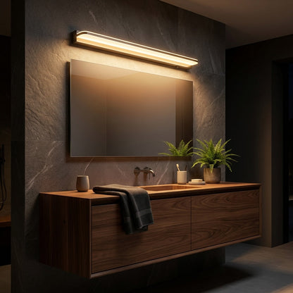 Up & Down LED Vanity Light Polished Iron Trim 62–120cm Silver, Black or White
