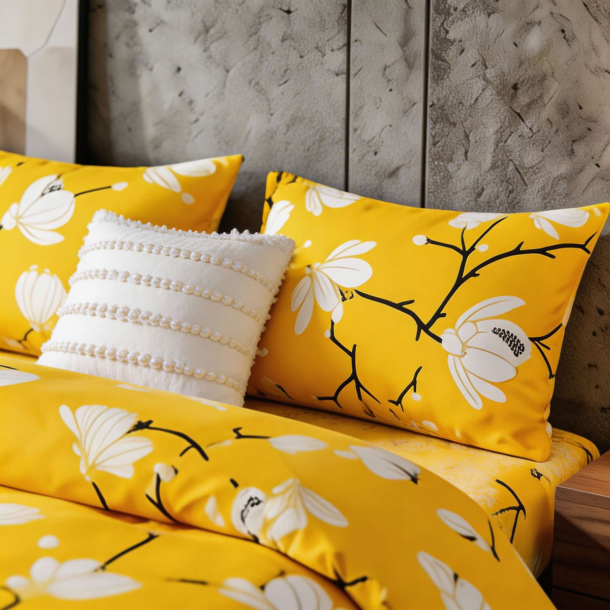 Vibrant Floral Microfiber Quilt Cover Set with Pillowcases