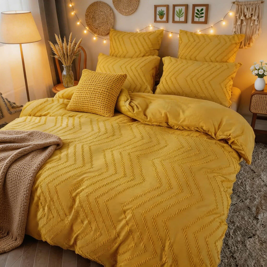 Chevron Pattern Microfibre Quilt Cover Set with Pillowcases