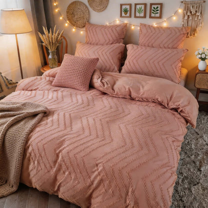 Chevron Pattern Microfibre Quilt Cover Set with Pillowcases