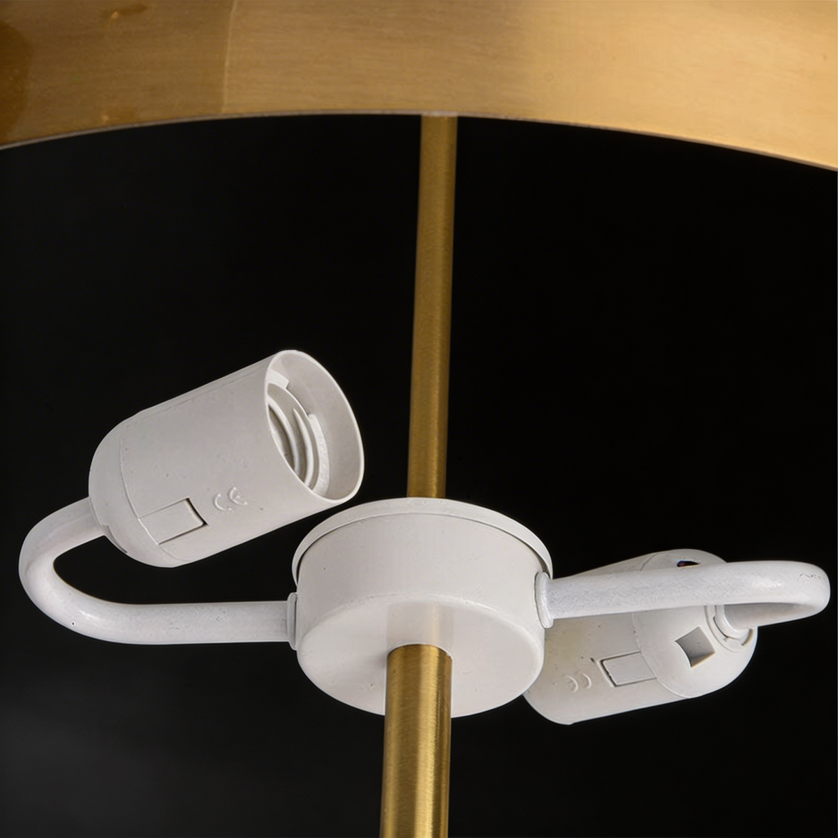 Tripod Floor Lamp Gold Iron Mushroom LED Light