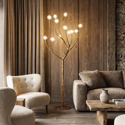 Tree Branch Floor Lamp Resin Glass LED Rustic Nordic