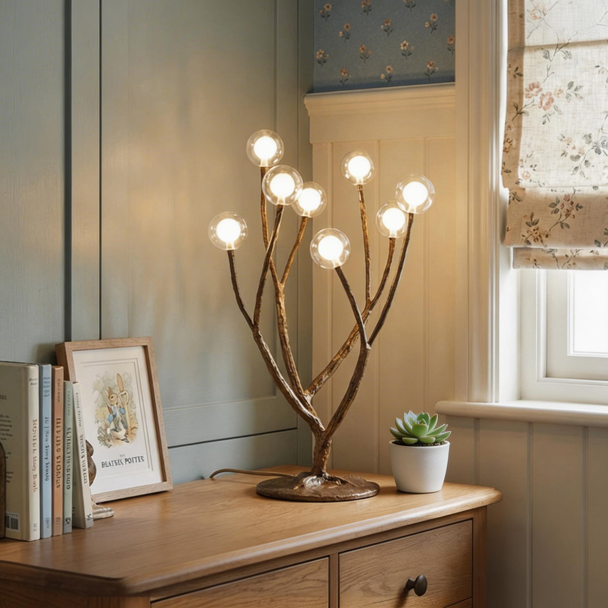 Tree Branch Floor Lamp Resin Glass LED Rustic Nordic