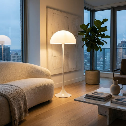 Mushroom Acrylic Floor Lamp White LED Ambient Light