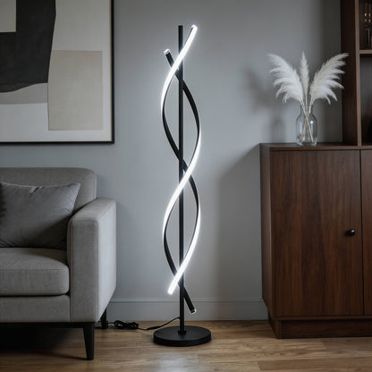 Spiral Aluminium Floor Lamp 360° LED Adjustable Light