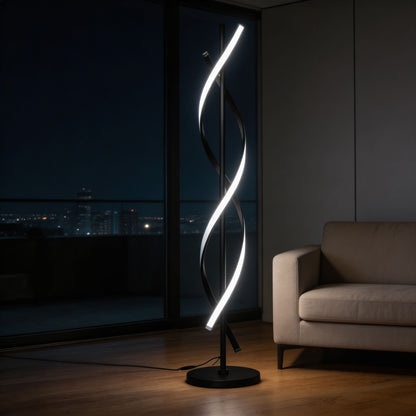 Spiral Aluminium Floor Lamp 360° LED Adjustable Light