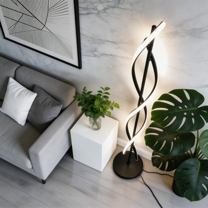 Spiral Aluminium Floor Lamp 360° LED Adjustable Light