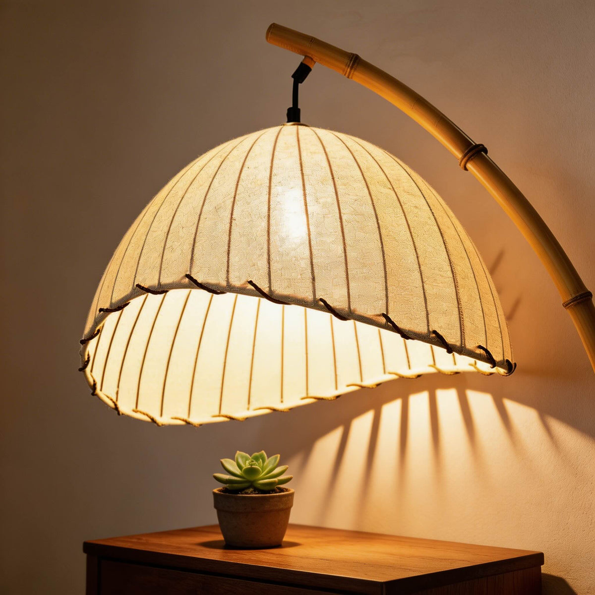 Imitation Bamboo Floor Lamp Tricolor LED Nordic Light