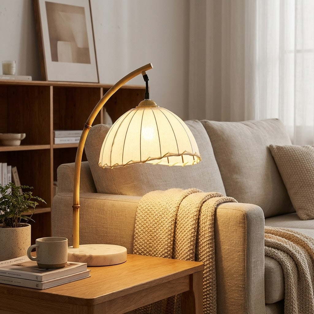 Imitation Bamboo Floor Lamp Tricolor LED Nordic Light