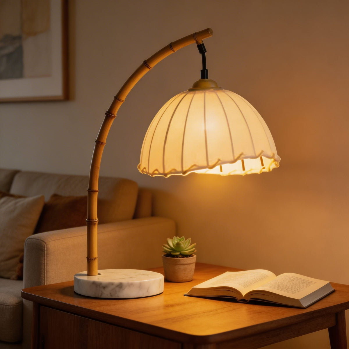 Imitation Bamboo Floor Lamp Tricolor LED Nordic Light