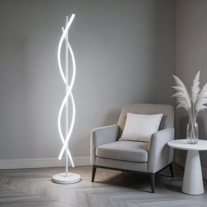 Spiral Aluminium Floor Lamp 360° LED Adjustable Light