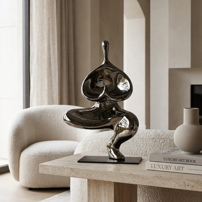 Polished Abstract Resin Sculpture 32cm Surrealist Decor Statue