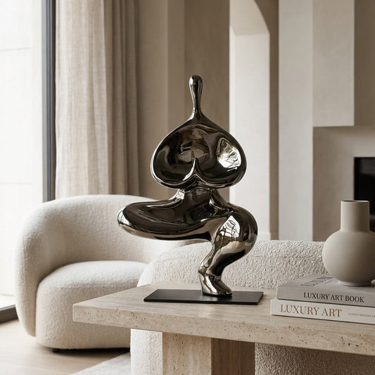 Polished Abstract Resin Sculpture 32cm Surrealist Decor Statue