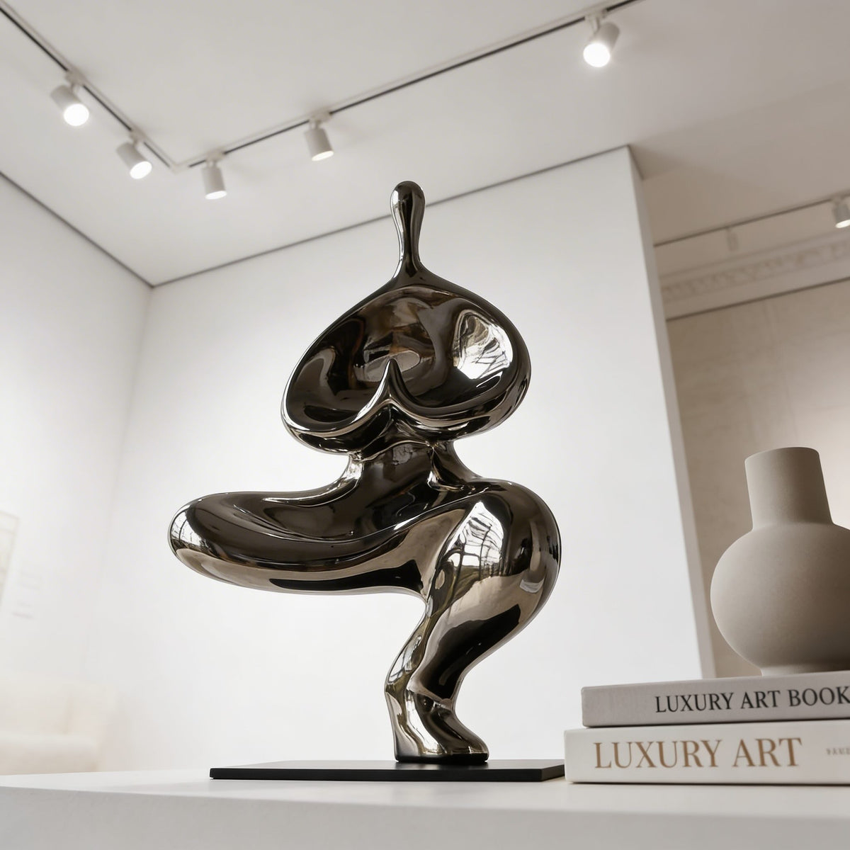 Polished Abstract Resin Sculpture 32cm Surrealist Decor Statue