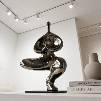 Polished Abstract Resin Sculpture 32cm Surrealist Decor Statue