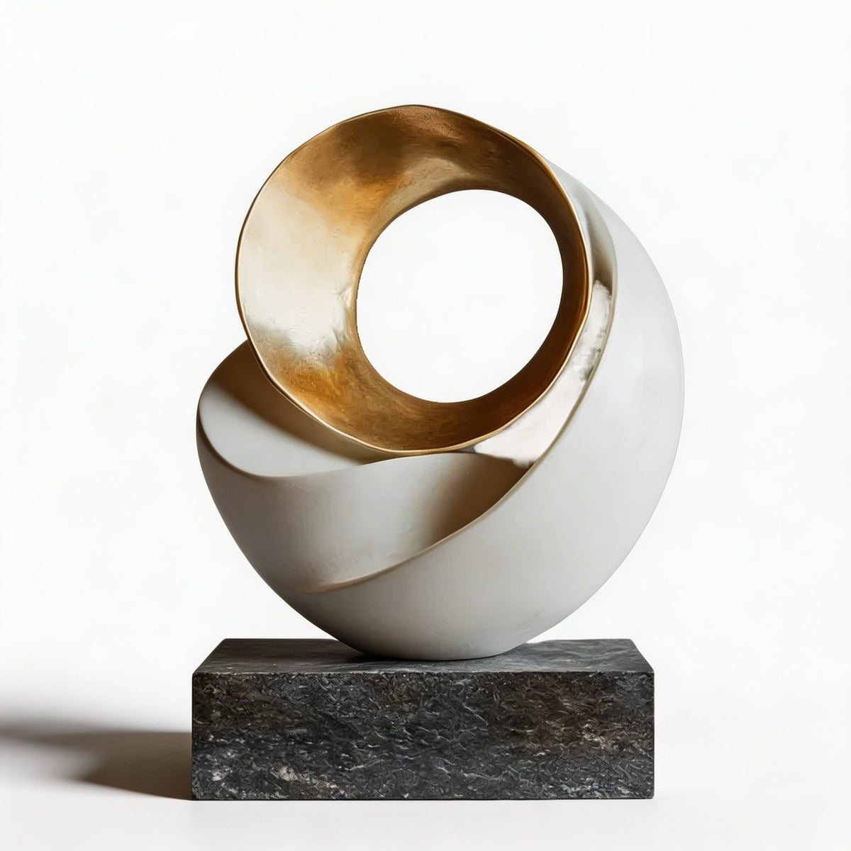 Minimalist Abstract Resin Desk Sculpture Gold Art Ornament