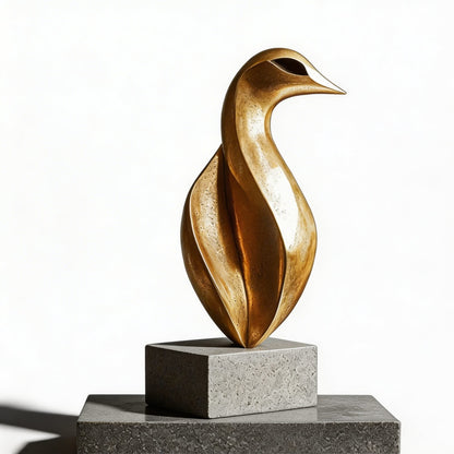 Minimalist Abstract Resin Desk Sculpture Gold Art Ornament