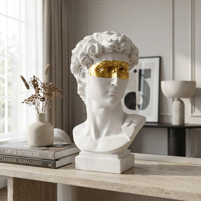David Head Bust Sculpture Hand-Painted Resin Abstract Art Statue