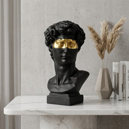 David Head Bust Sculpture Hand-Painted Resin Abstract Art Statue