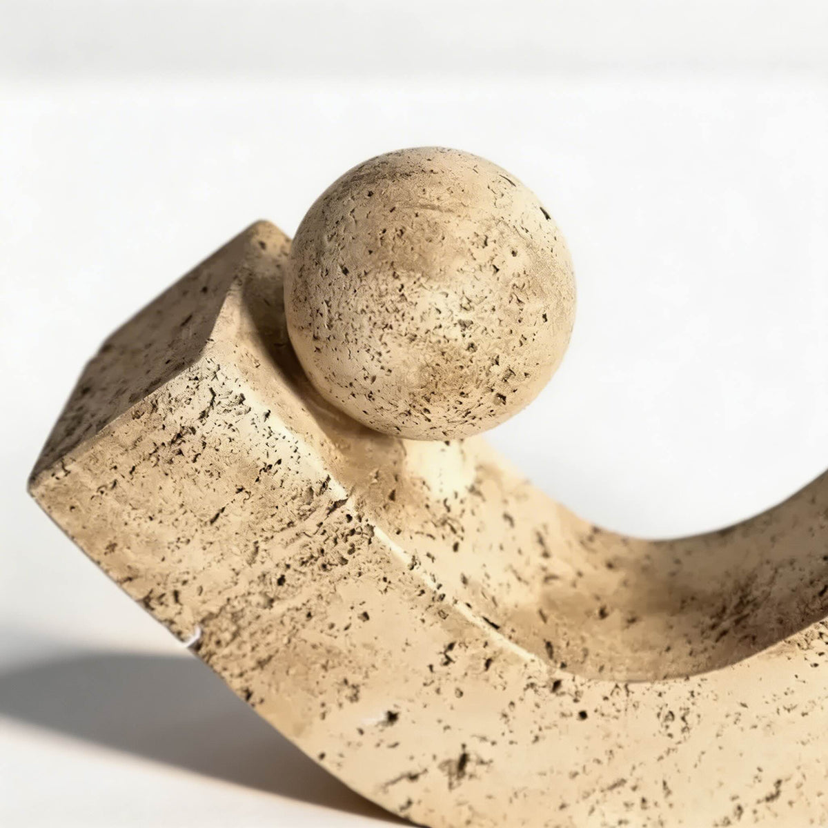 Geometric Arc Desk Sculpture Natural Stone & Resin Minimalist Ornament