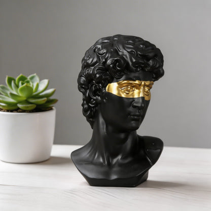 David Head Bust Sculpture Hand-Painted Resin Abstract Art Statue