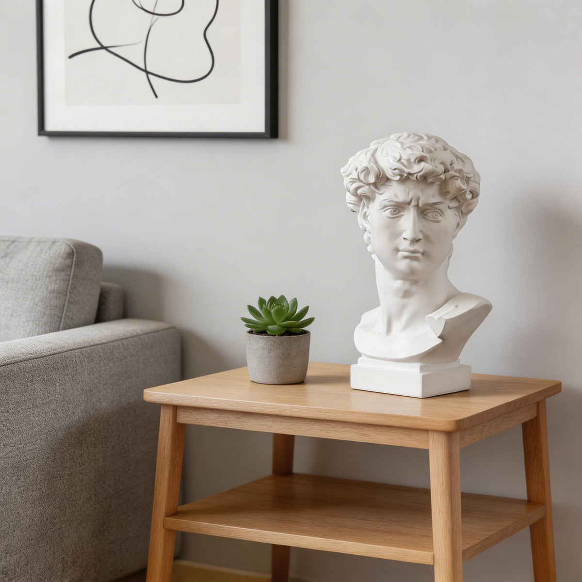 David Head Bust Sculpture Hand-Painted Resin Abstract Art Statue