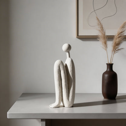 Matchstick Men Resin Figurine Abstract Cartoon Ornament Statue