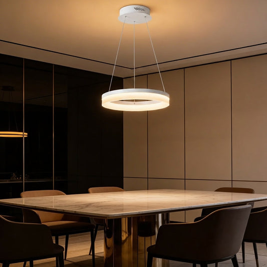 Black Aluminium Pendant Light Dimmable LED Acrylic Shade