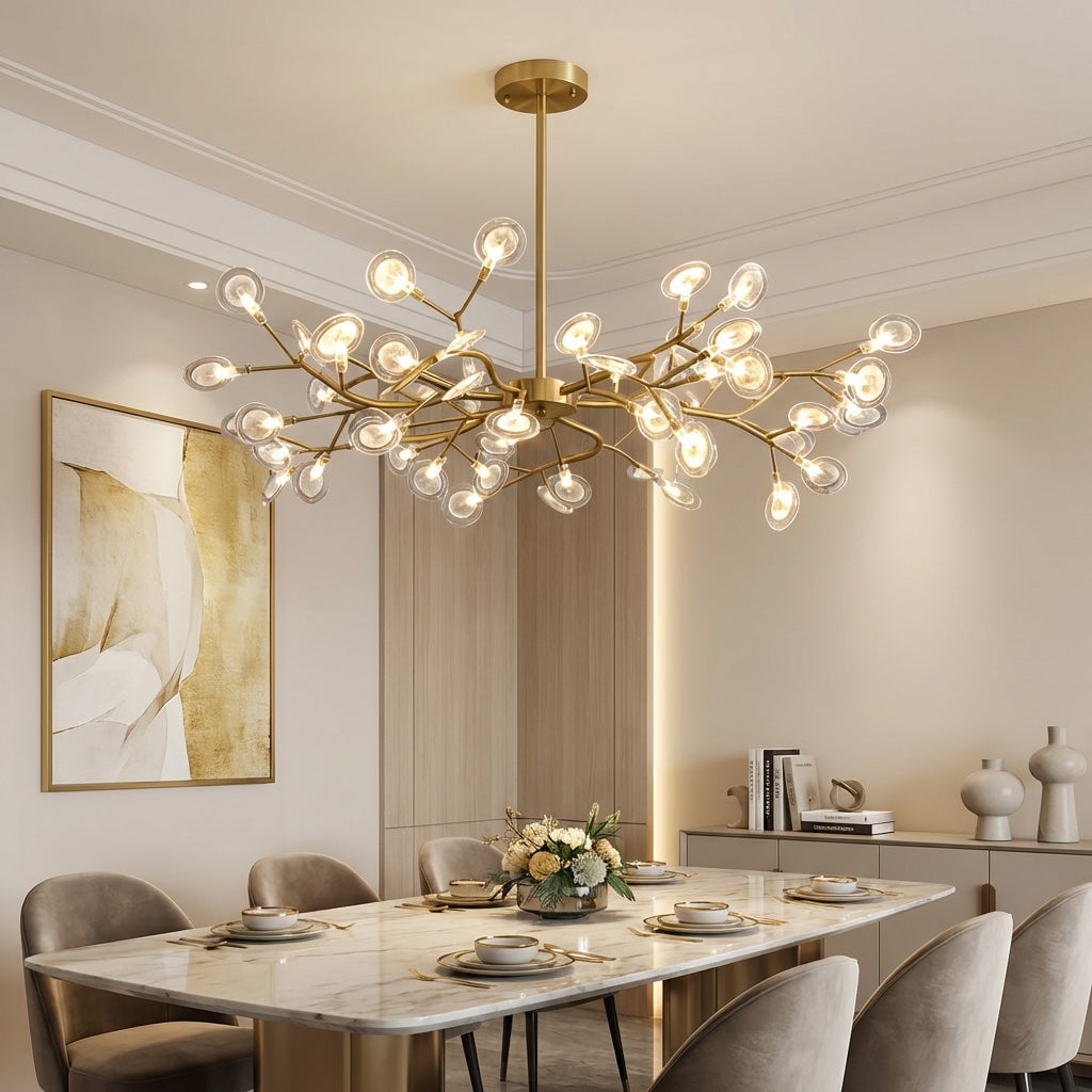 Metal Cluster Pendant Light 27-Light LED Adjustable Hanging