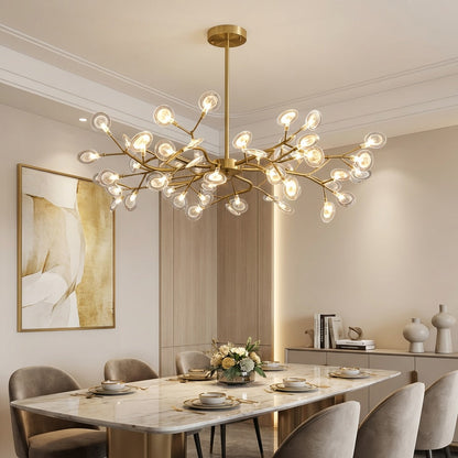 Metal Cluster Pendant Light 27-Light LED Adjustable Hanging