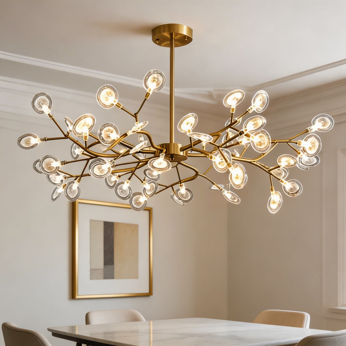 Metal Cluster Pendant Light 27-Light LED Adjustable Hanging