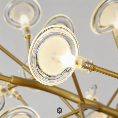 Metal Cluster Pendant Light 27-Light LED Adjustable Hanging