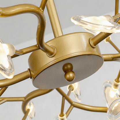 Metal Cluster Pendant Light 27-Light LED Adjustable Hanging