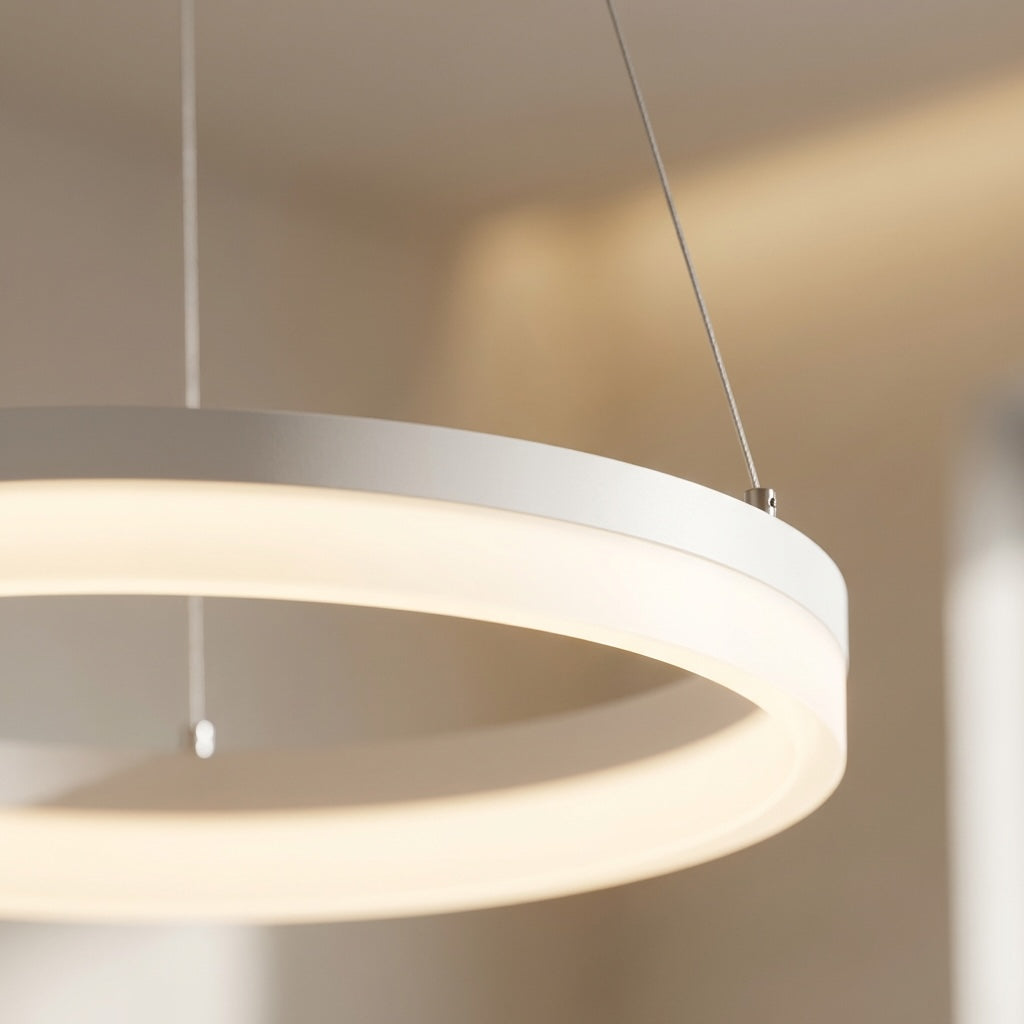Black Aluminium Pendant Light Dimmable LED Acrylic Shade