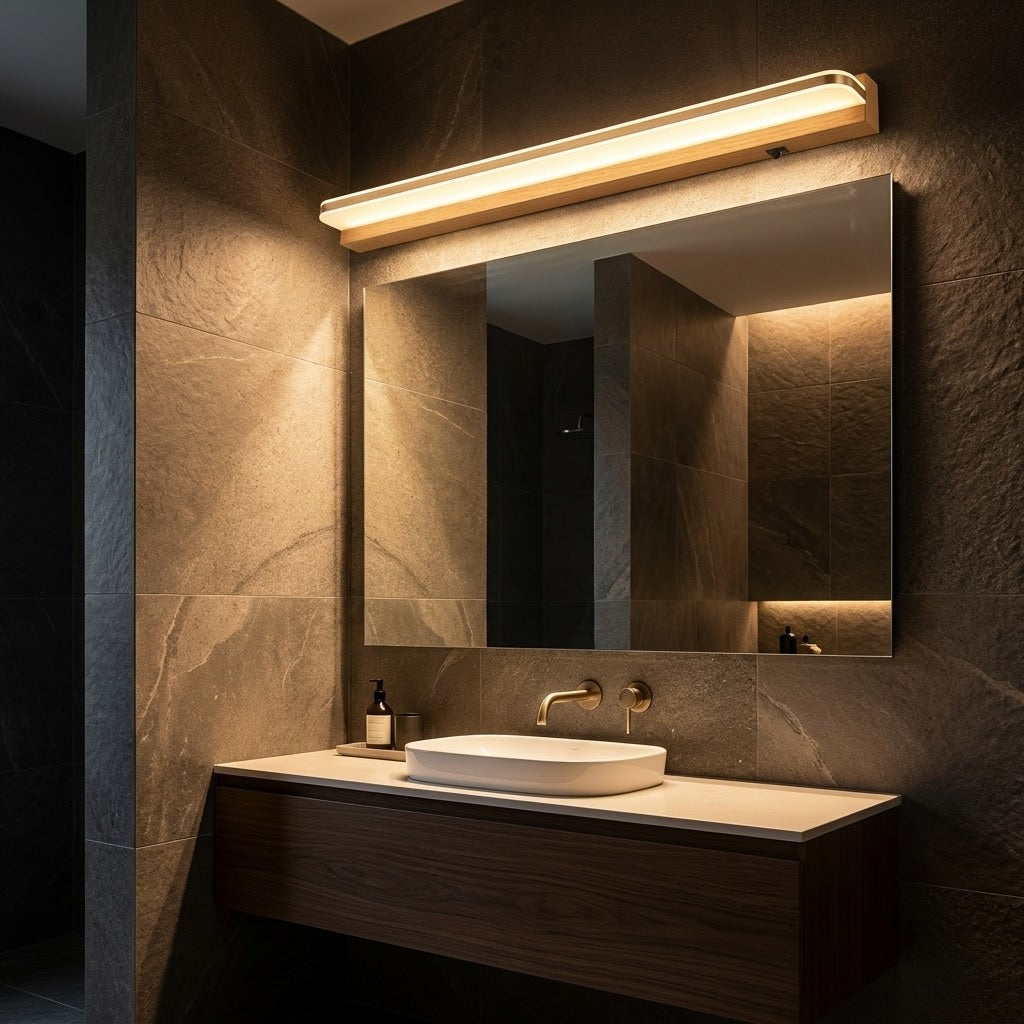 Up & Down LED Vanity Light Polished Iron Trim 62–120cm Silver, Black or White